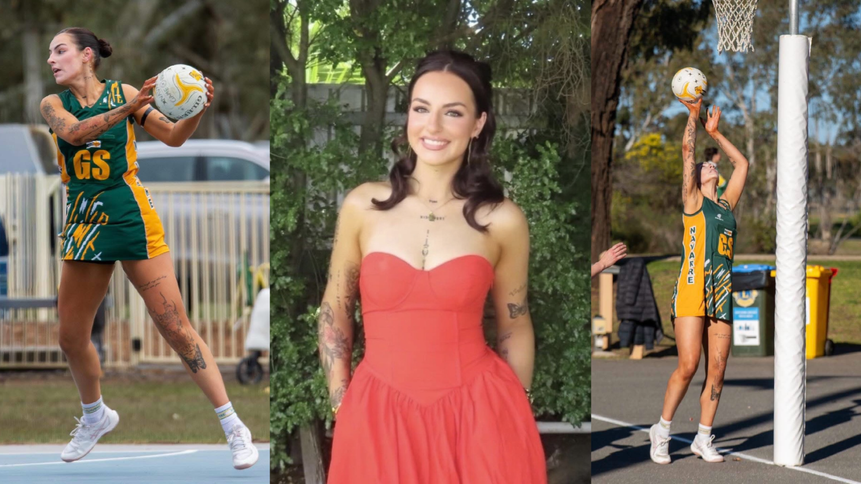 Zanaiya Bergen playing for Navarre Football Netball Club and off court.